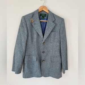 Lauren Ralph Lauren Blue Herringbone Blazer